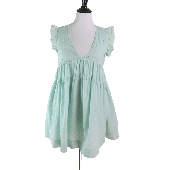 Talulah Size S Hidden Romper Babydoll Dress V Neck Sage Green - Picture 3 of 12